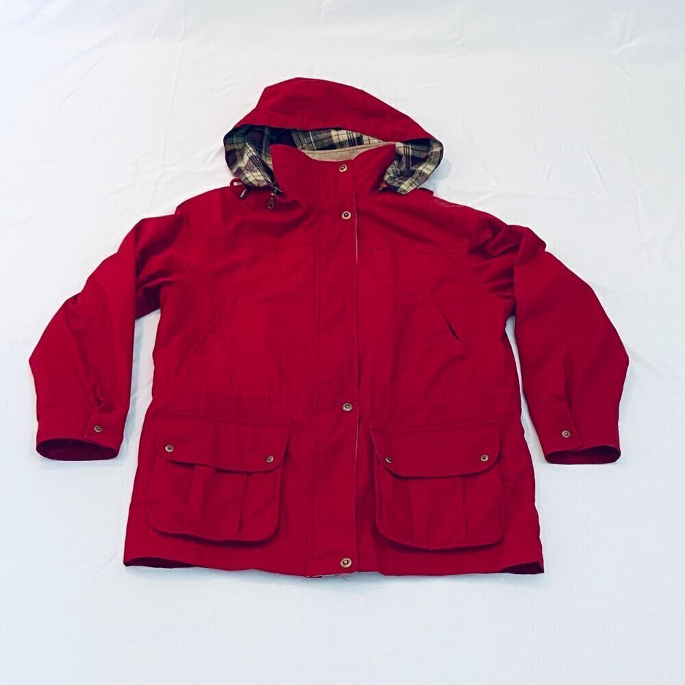 Westbound red barn coat Medium plaid flannel - Picture 1 of 7